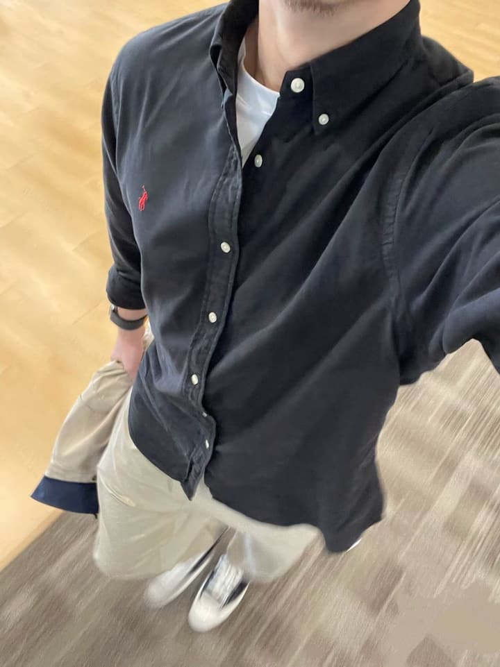Ralph Lauren Unisex Oxford Long Sleeve Shirt in Black