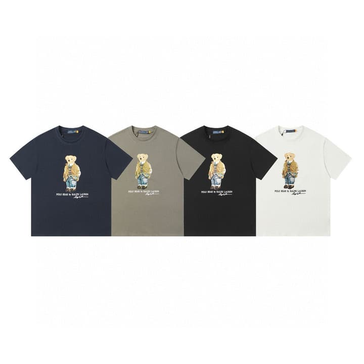 Ralph Lauren Classic Jacket Bear Print Crewneck T-Shirt in Black
