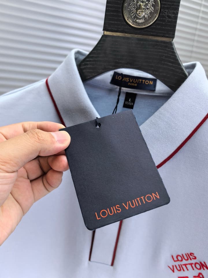 Louis Vuitton Embroidered Logo Pique Cotton Polo Shirt – Spring/Summer Collection – 2026 in Light Blue