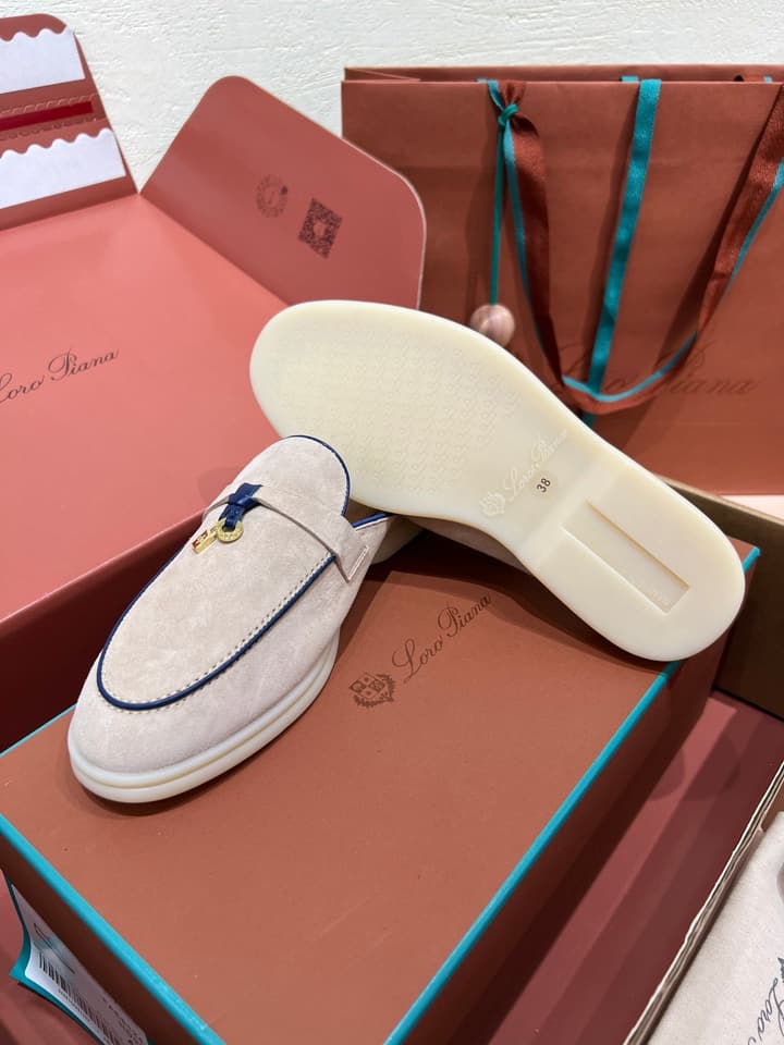 Loro Piana Women's Mules in Aqua Blue Suede