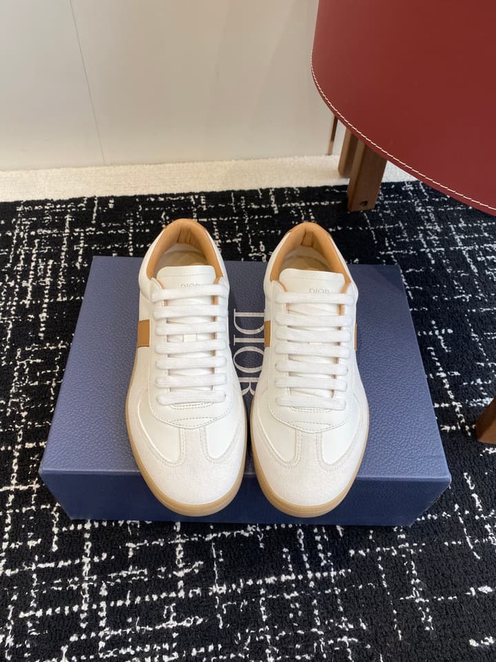 Dior 25 Pre-Fall Berlin 01 Casual German Training Sneakers – 2025 in White With Tan Accents