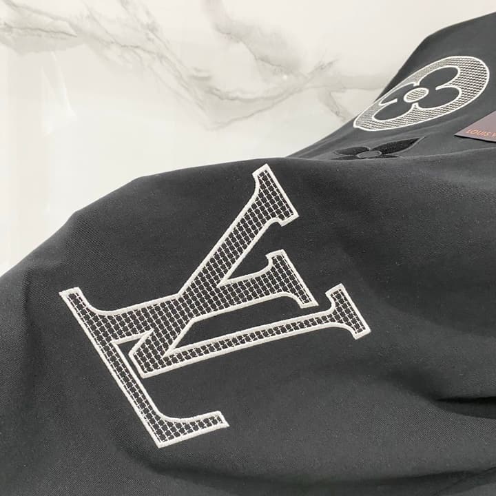 Louis Vuitton 320g Clover Grid Embroidery T-Shirt in Black