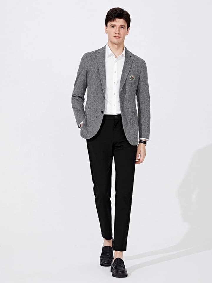 Moncler Houndstooth Lightweight Two-Button Blazer – Autumn New Collection in Black