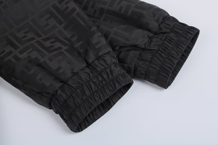 Fendi Stand-Collar Nylon Bomber Jacket in Black Jacquard Bomber Jacket