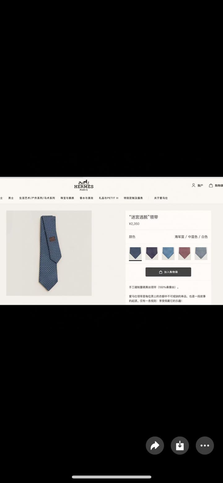 Hermès Philippe Mouquet Men's Tie in Cool Grey Patterned