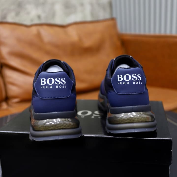 Boss Men's Knit Sport Sneakers in Grey