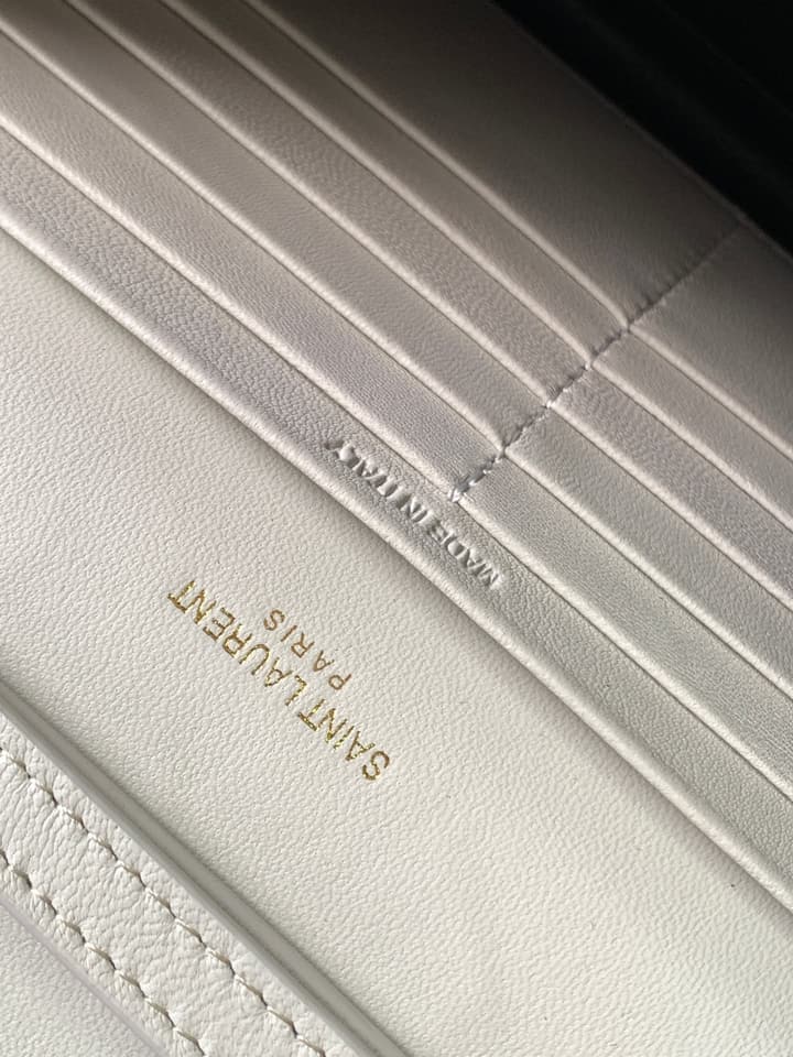 Saint Laurent LE CASSANDRE Matelassé Chain Wallet in Black