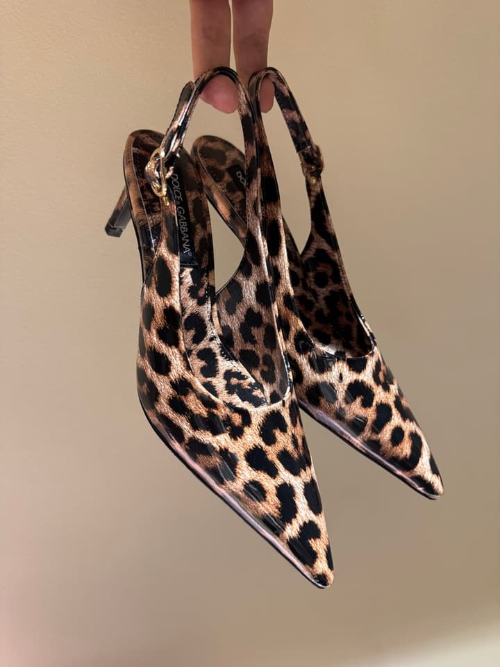 Dolce & Gabbana Retro Leopard Print Bow Pumps in Gunmetal Pattern