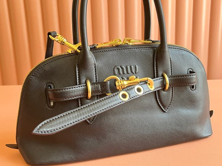Miu Miu Aventure Nappa Leather Bowling Bag