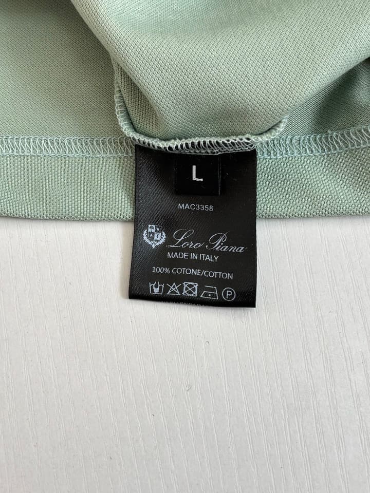 Loro Piana LP Logo Embroidered Pique Cotton Polo Shirt in Dark Brown