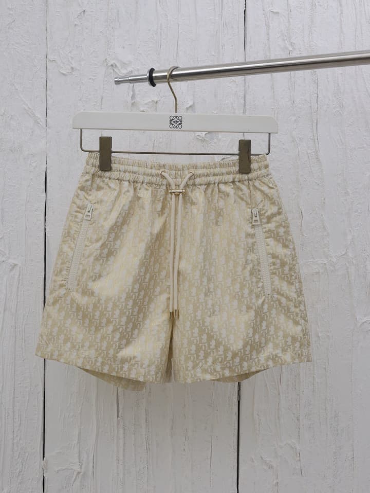 Dior Gold Taffeta Jacquard Oblique Shorts – 2025 in Navy Blue