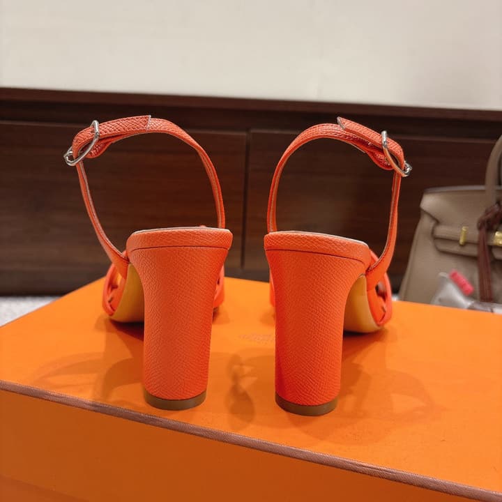 Hermès Eremite 80 Heeled Sandals in Blush Pink