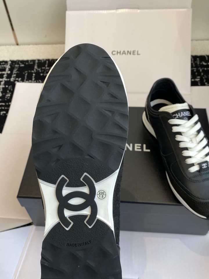 Chanel Panda Platform Sneakers – 2025SS in Black With White Laces