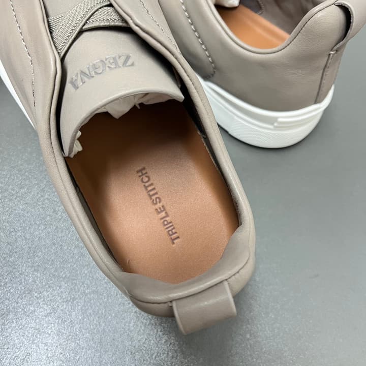 Zegna SECONDSKIN Triple Stitch™ Sneakers in Navy Blue