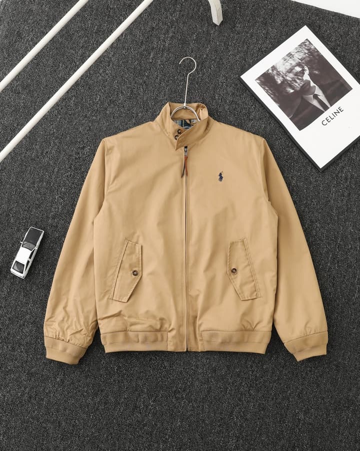 Ralph Lauren Old Money Stand-Collar Workwear Jacket in Khaki