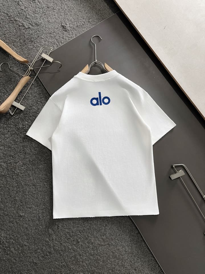 Alo Yoga Double-Yarn Cotton T-Shirt – 25SS Collection in Black