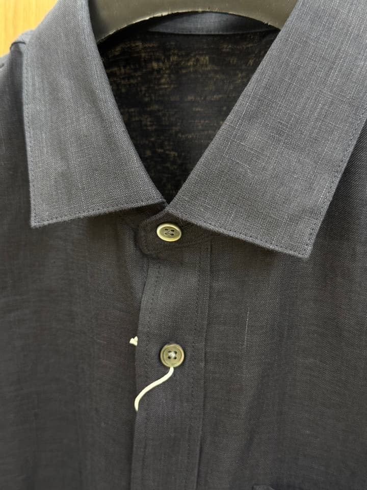 Loewe Minimalist Linen-Cotton Long Sleeve Shirt – Spring/Summer Collection – 25SS in Dark Blue