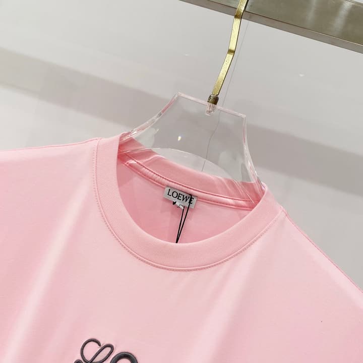 Loewe Mercerized Cotton Embroidered Logo T-Shirt in Black
