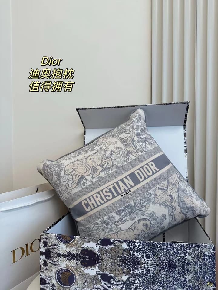 Dior Limited Edition Home Pillow in Black And White Toile Pattern