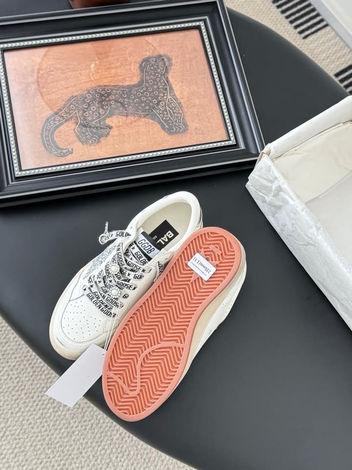 Golden Goose Graffiti Distressed Sneakers – 2024 Collection in White With Plain Laces