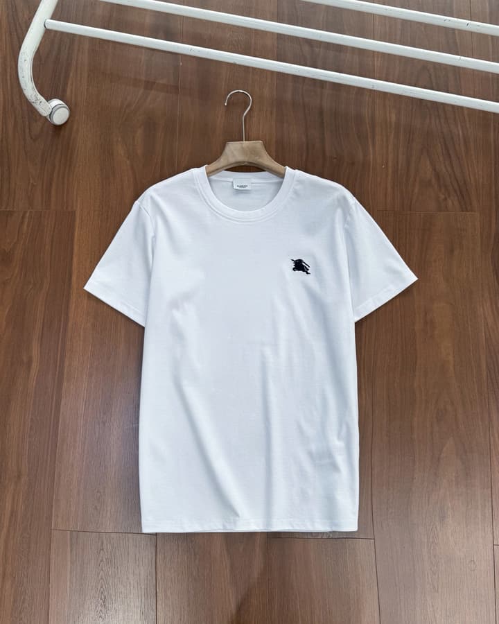 Burberry Embroidered Mercerized Cotton T-Shirt in Black