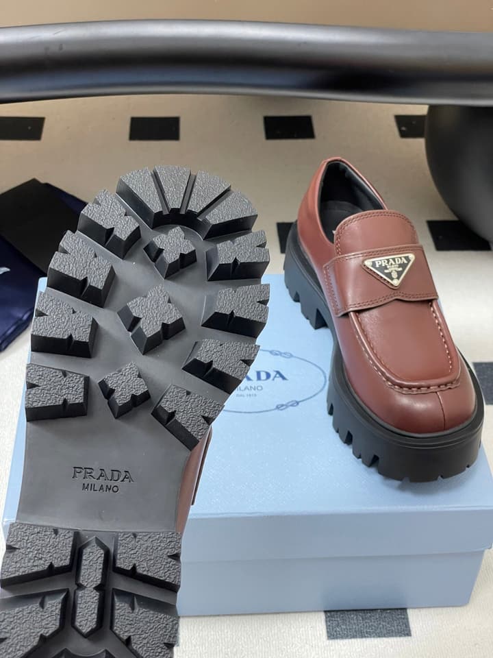 Prada Thick-Soled Platform Loafers – 25FW in Deep Gloss Black
