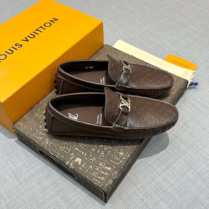 Louis Vuitton Men's Driving Shoes in Dark Blue