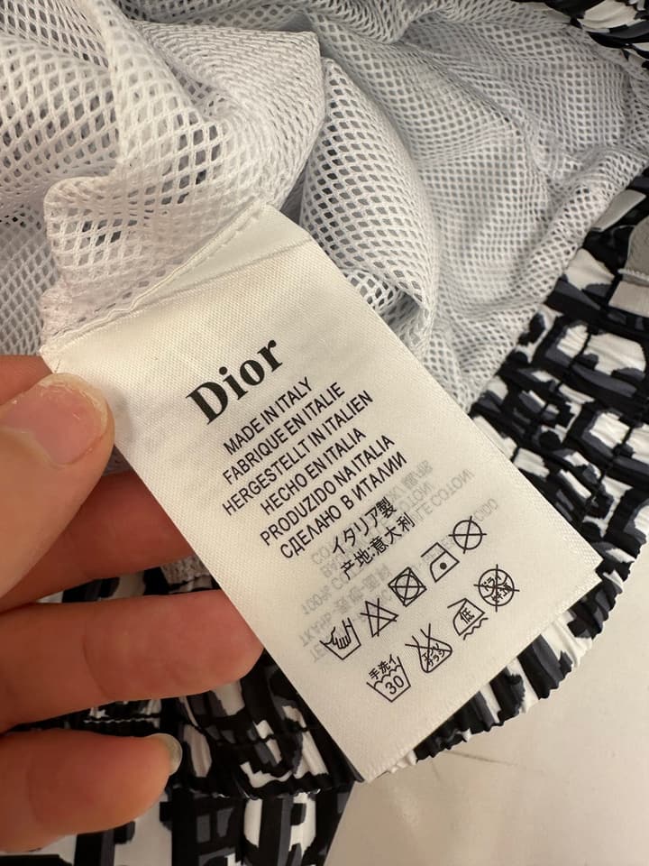 Dior Men's Casual Beach Shorts – 2025SS Collection in Black Dior Band Monogram