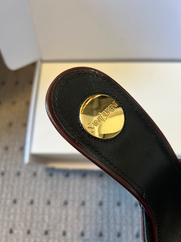 Saint Laurent Ruched Leather Mules – 26SS in Beige