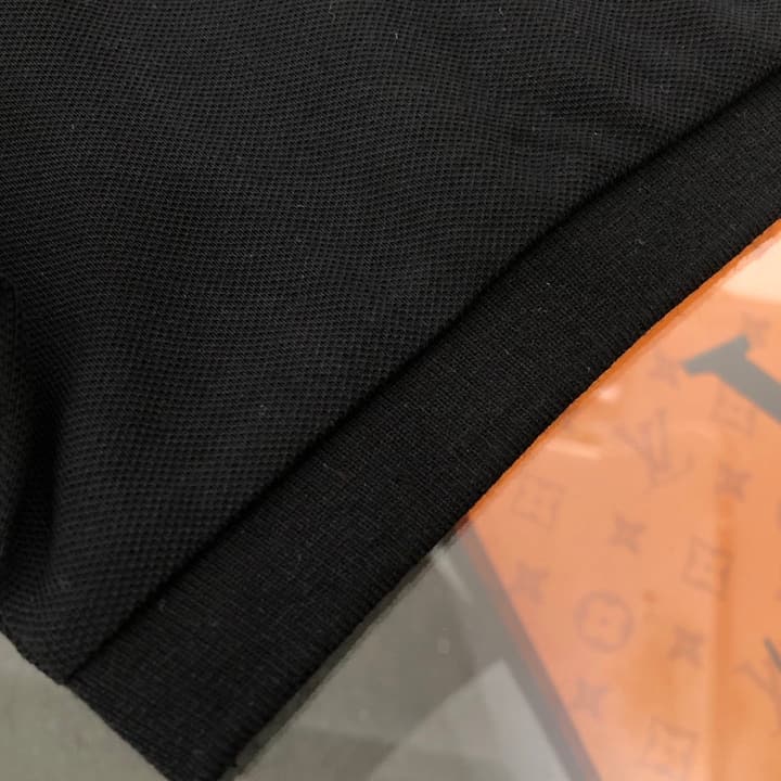 Prada Embroidered Triangle Logo Polo Shirt – 2026SS in Black