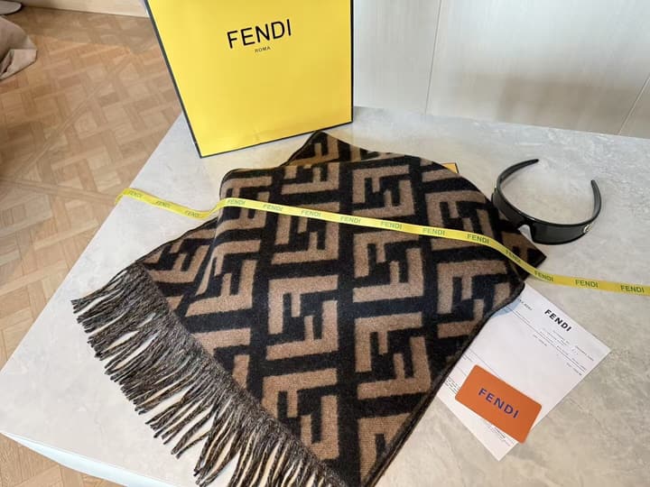 Fendi FF Monogram Cashmere Scarf