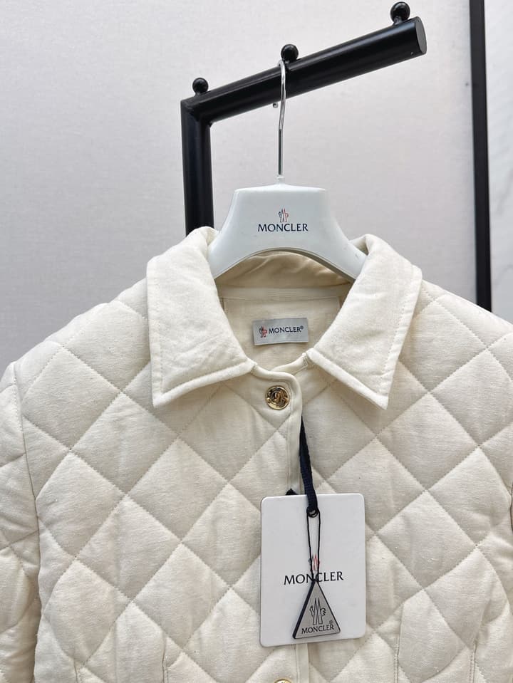 Moncler Quilted Padded Slim-Fit Jacket in Khaki