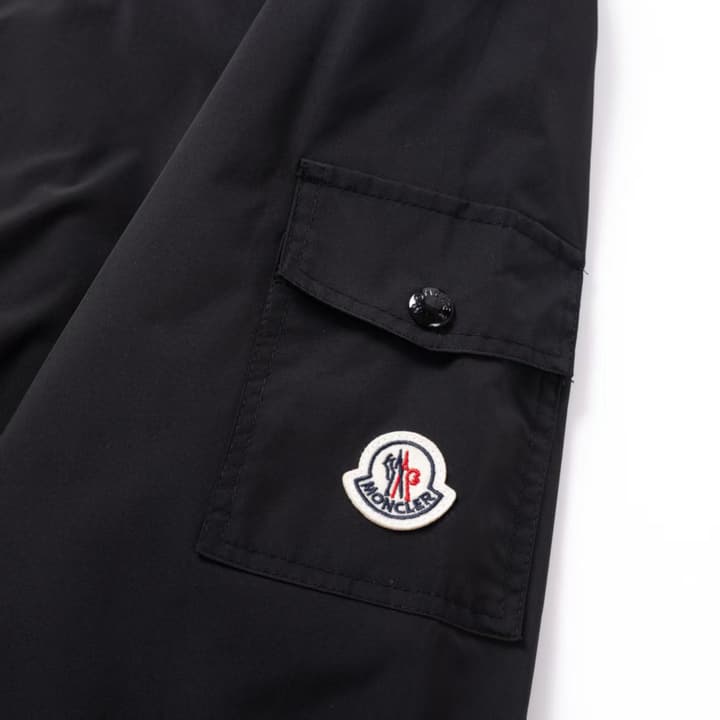 Moncler Classic Maya Hooded Windbreaker Jacket in Solid Black