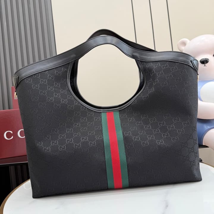 Gucci Giglio GG Canvas Tote Bag – 2026 Spring/Summer Collection in Black GG Canvas