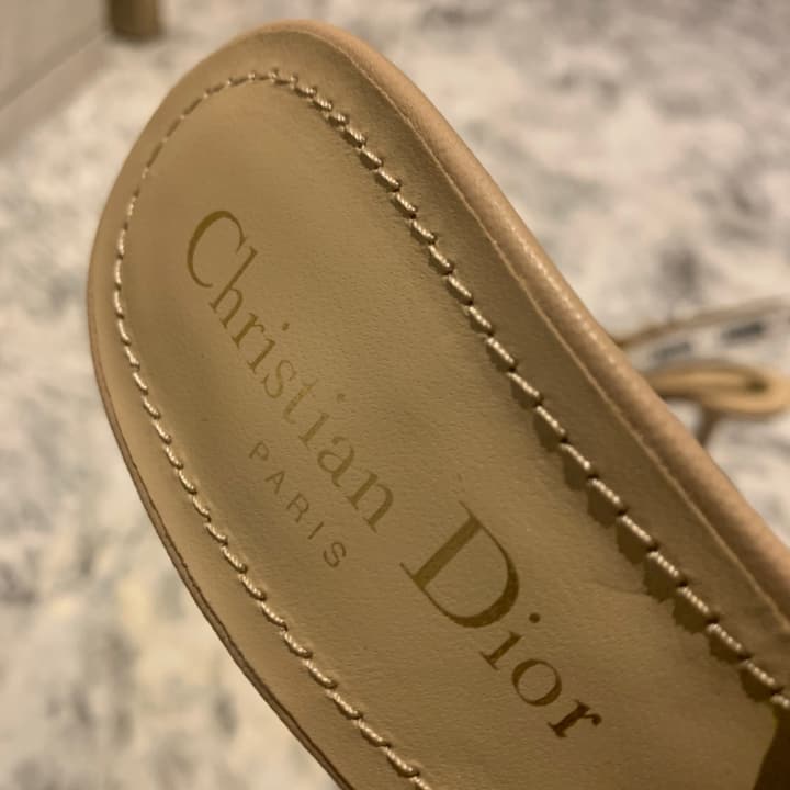 Dior J'Adior Technical Fabric Slingback Pumps in Apricot Technical Fabric