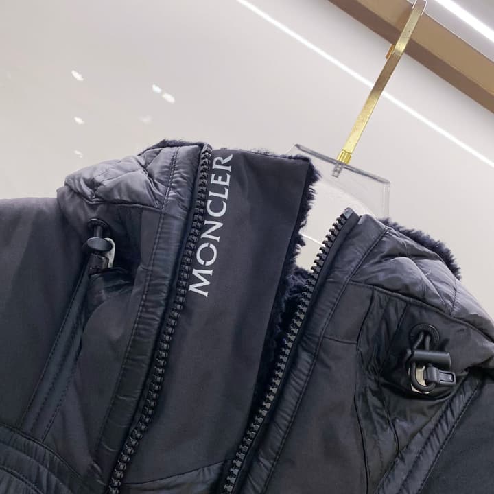 Moncler Grenoble Morgins Shearling Puffer Jacket in Black Technical Down Jacket