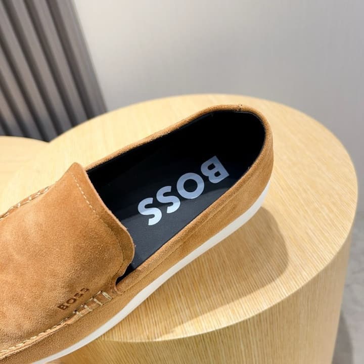 Boss Men's Luxury Leather Loafers in Black Leather