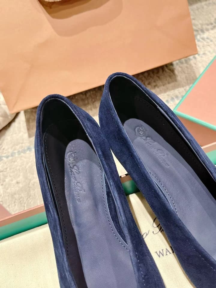 Loro Piana Rebecca Minimalist Ballerina Flats – Spring/Summer Collection in Black Suede