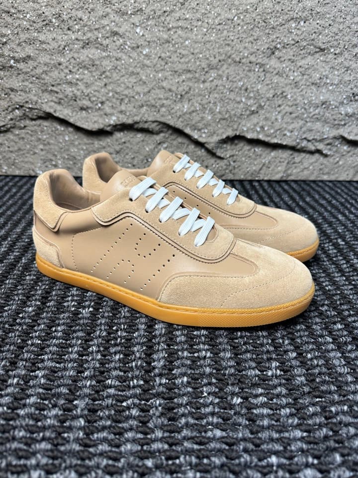 Hermès Laser-Punched H Nappa Calfskin Sneakers in Black