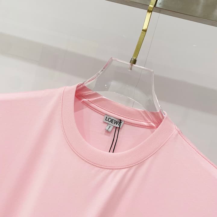 Loewe Rabbit Embroidery Mercerized Cotton T-Shirt in Black