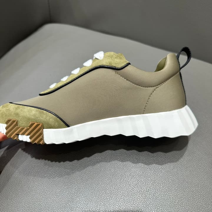 Hermès Bouncing Sneakers in Bright White With Orange H