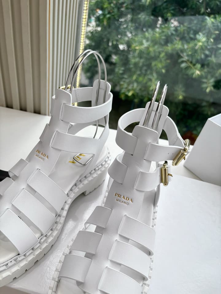 Prada 2025 Spring/Summer Cage Sandals in Black