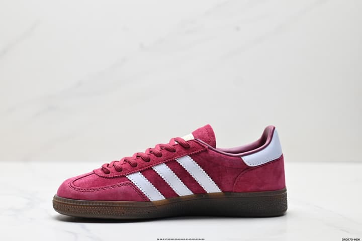 Adidas Handball Spezial Retro Suede Sneakers in Burgundy White Stripes