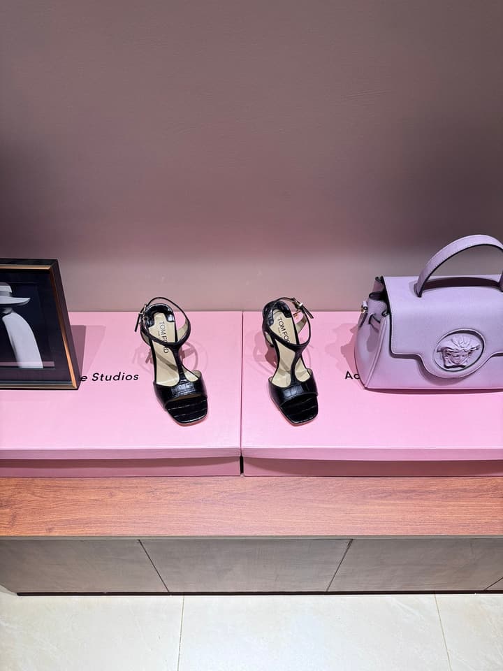 TOM FORD Padlock Heeled Sandals – 24SS Collection in Black Sandals