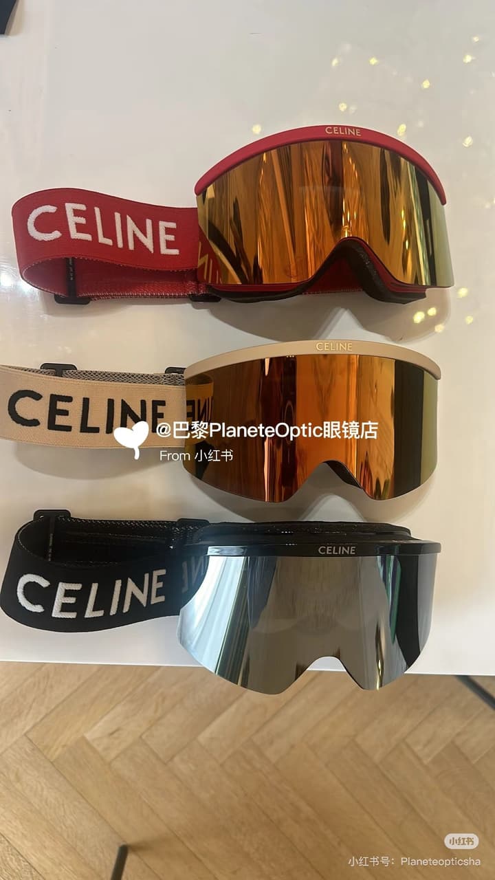 Celine Ski Goggles in Black Frame With Black Strap