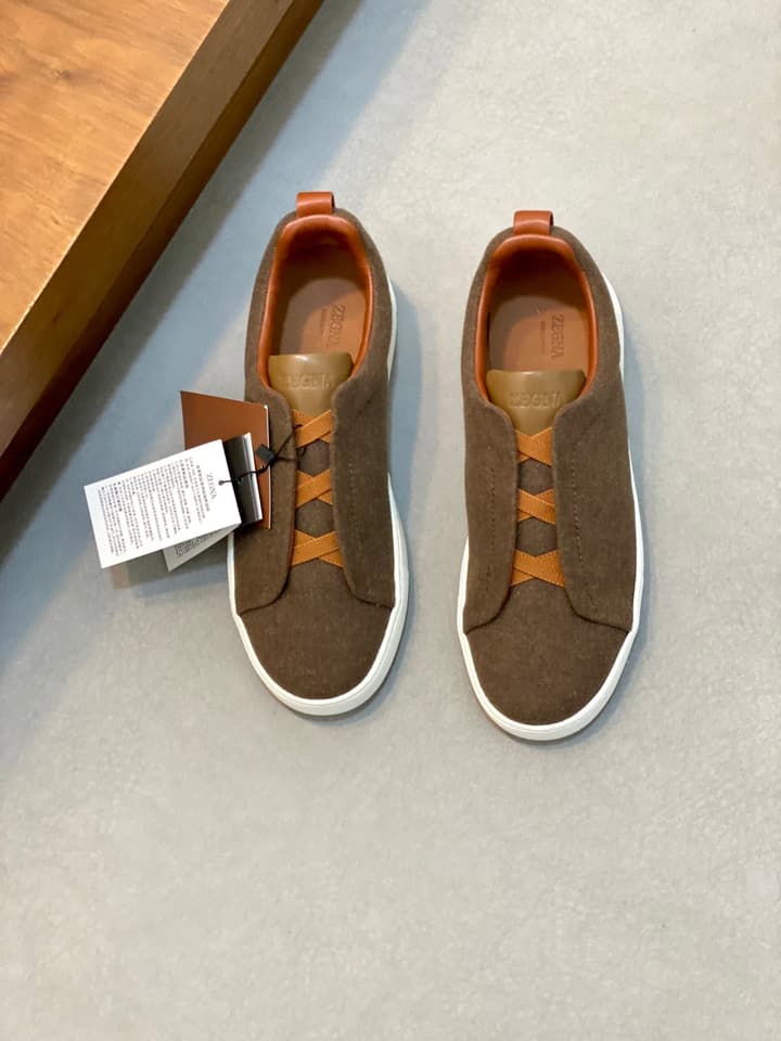 Ermenegildo Zegna Triple Stitch Sneakers in Black