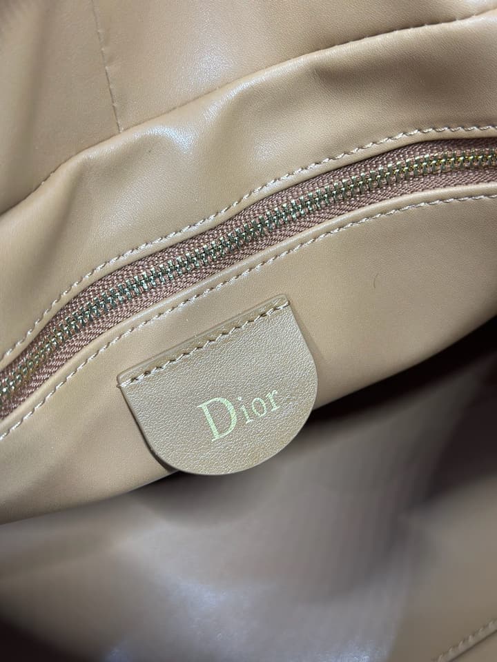 Dior Lady Dior Large Tote Bag in Dark Cognac With Gold Hardware