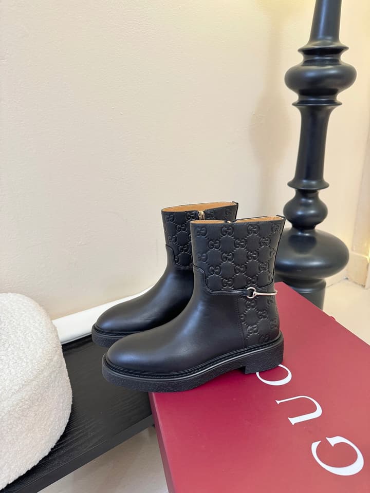 Gucci Runway Suede Boots in Taupe Suede