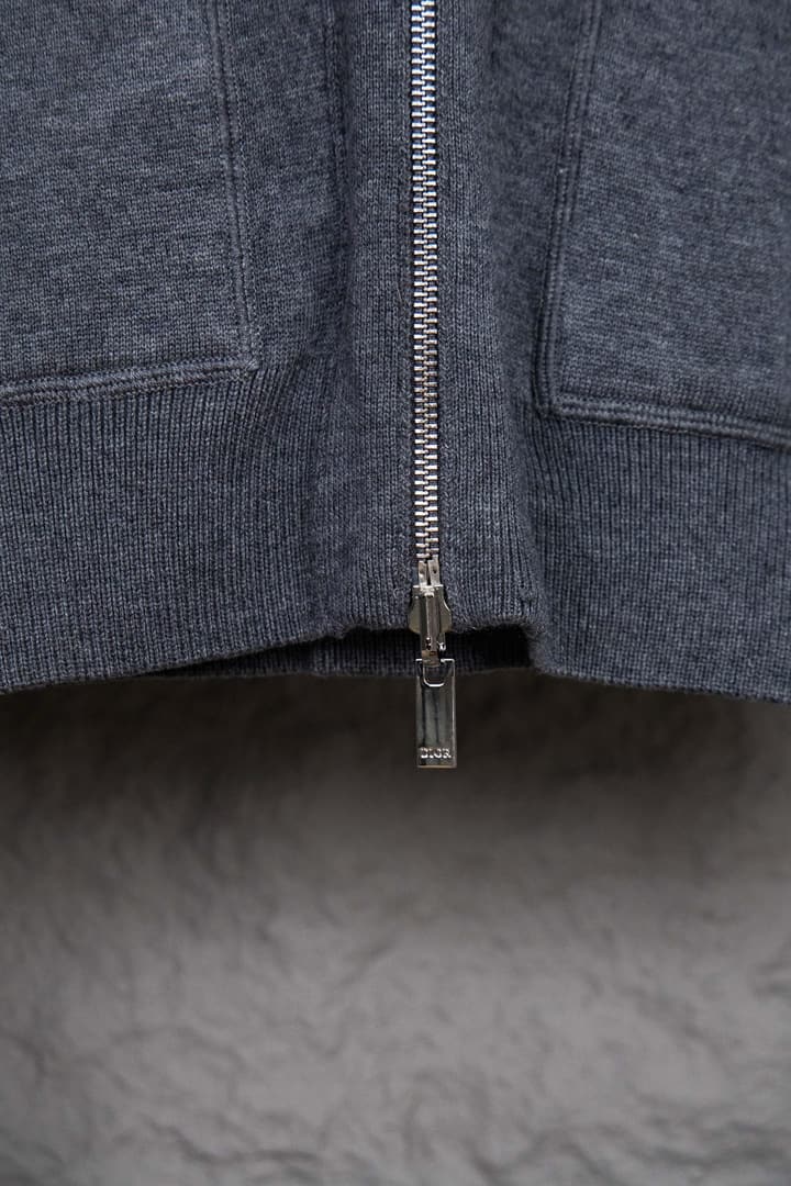 Dior CD Monogram Jacquard Cardigan – 24SS in Dark Grey