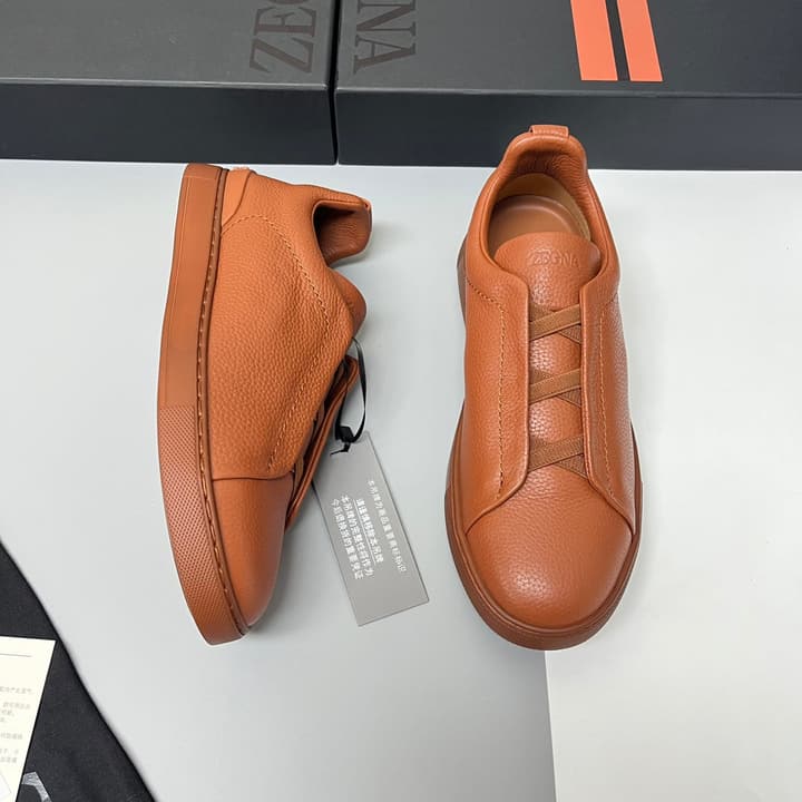 Zegna SECONDSKIN Triple Stitch™ Casual Sneakers in Monochromatic Black